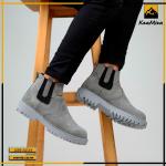 👟 سيفتي جلد طبيعي أستك حديدة أمامية للحماية كود 24 رمادي