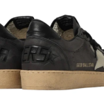 Golden Goose Ball Star in glitter with leather star and metallic leather heel tab Dark Grey Sand(Men)