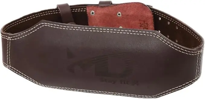 M D Stay Fit Leather weight lifting belt one