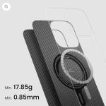 iPhone 16 Pro Max Case, Ultra-Thin, Black/Grey Will Design, Premium Woven Protection