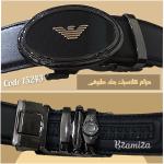 احزام كلاسيك رجالي اسود جلد طبيعي ماكينة جرار جديد 2025
