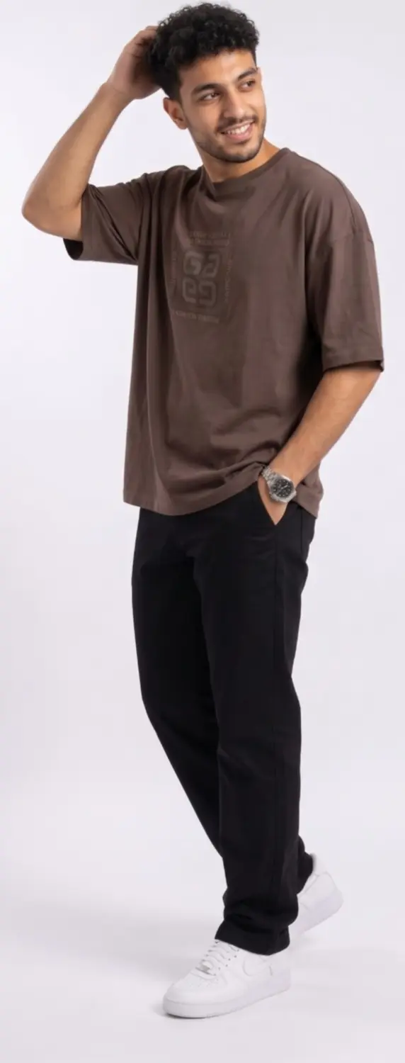 Brown Oversized Stress T-Shirt
