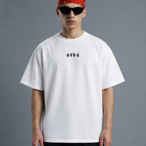 aura white boxy fit Tshirt
