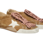 Golden Goose True-Star in tobacco-colored suede with white star and platinum heel tab(Women's)