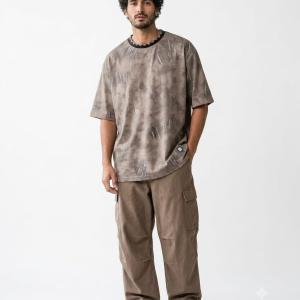 Brown Distressed Oversized Fashion T-Shirt