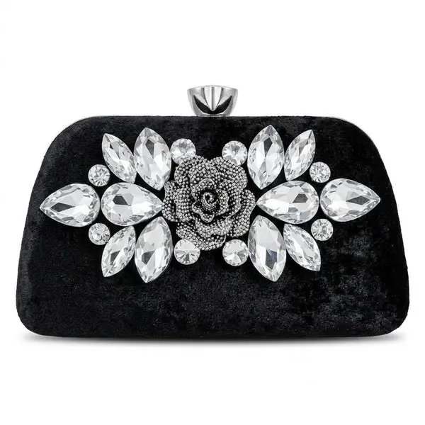 Classic Crystal-Embellished Evening Clutch VS-64