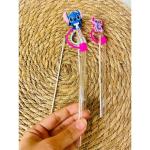 مشاركة هذا المنتج 2-piece Pyrex glass straw with cartoon character design silicone lid and cleaning brush