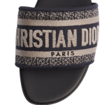 Dway Slide Deep Blue Embroidered Cotton