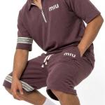 Brown Collar Shorts Suit