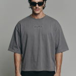 aura dark gray boxy fit Tshirt
