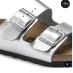 Birkenstock Arizona Children's Percoflor - Electroplated Silver with a Metallic Sheen