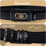 حزام كلاسيك فيرجامو اسود جلد طبيعي ماكينة جرار كود 17385