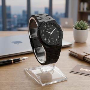 ساعة SKMEI رجالي اسود عقارب ابيض Carbon Fiber