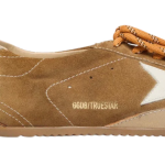 Golden Goose True-Star in tobacco-colored suede with white star and platinum heel tab(Women's)