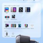 Joyroom JR-TCF02 PD 20W Mini Intelligent EU Fast Charger with C to C Cable, 1 Meter Length, Black