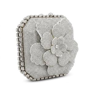 Camellia Floral Crystal-Embellished Evening Bag VS-63