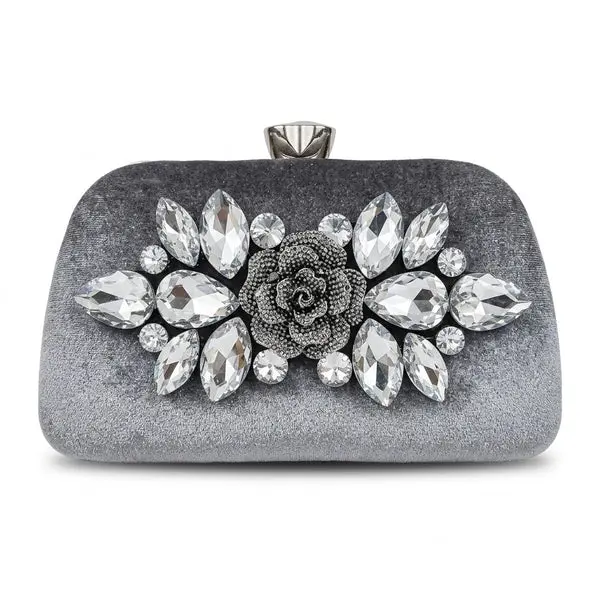 Classic Crystal-Embellished Evening Clutch VS-64