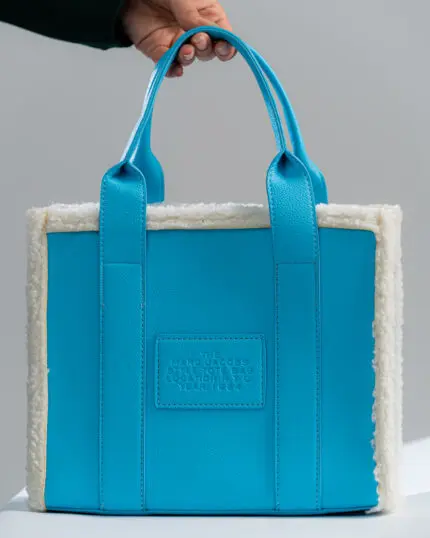 BLUE LEATHER TOTE BAG