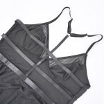 Plus Size Black Sheer Mesh Nightdress