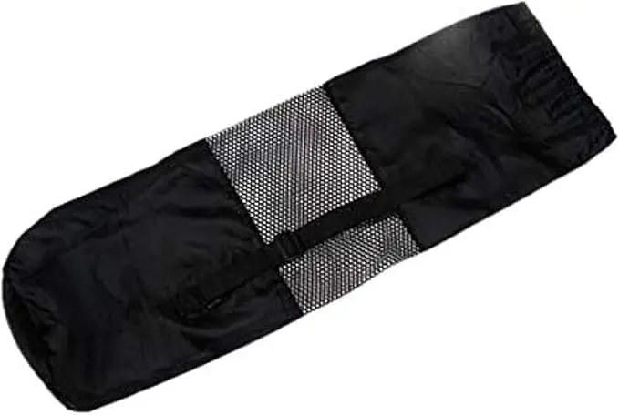 M D Stay Fit MD Nylon Mesh Bag Breathable Adjustable Yoga Gym Carry Strap Portable Black