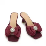 Elegant Bow Heeled Slippers S-7