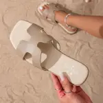 H-Cut Leather Slides SF-66
