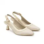 Croc-Embossed Slingback Heels C-115