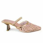 Elegant Embellished Mesh Heels C-83