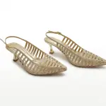 Crystal Embellished Mesh Heels C-89