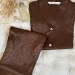 Chocolate jacquard satin pjs