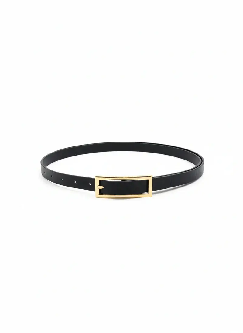 Elegant Slim Belt with Rectangular Buckle BT-11