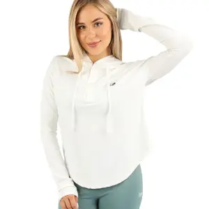 Long Slevess Women's White Hoodie