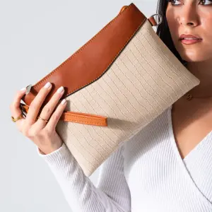 Chic Texture Clutch Bag-beige