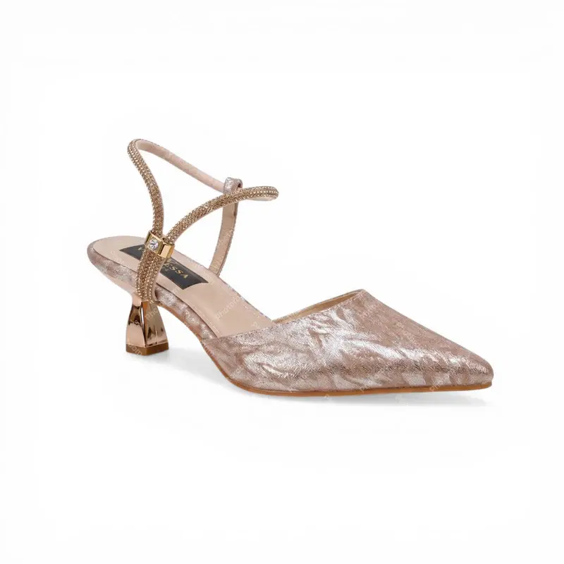 Heel with Sparkling Back Strap and Luxurious Details C-78