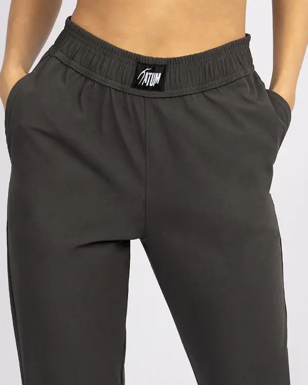 Slit Zipper Gray Women's Pants