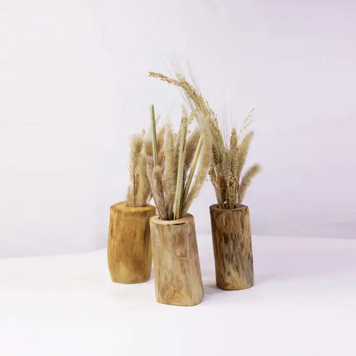 Handcrafted Natural Wooden Vase Elegant Boho Decor for Modern Homes 600 EGP