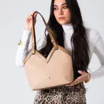 V-Cut Shoulder Bag-cafe
