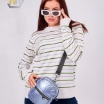 Metallic Puffy Bag Baby Blue