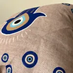 Blue hand cushion