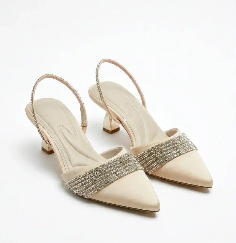 Elegant Sparkle Slingbacks Heel C-84