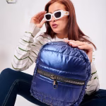 Metallic Puffy Bag Blue