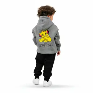 Grey Hoodie with "Lion King" Print 🦁👑