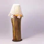 Artisan Wooden Lamp with Woven Macramé Shade – Organic Modern Design