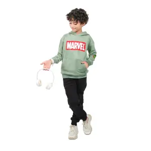 Olive green Tie-Dye Hoodie with Marvel Print 💥