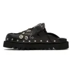 Vintage Half-Sandal Mules with Thick Sole, Rivets, and Flat Heel