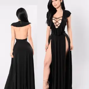 فستان الأسود بفتحتين – كود 35