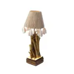 Handcrafted Rustic Bohemian Wooden Desk Lamp