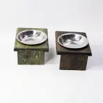 Elevated Handmade Wooden Cat Feeder – Ergonomic Raised Pet Bowl Station