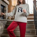 gray&red pyjama set