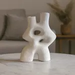 Handmade Pottery Vase with Dual Openings